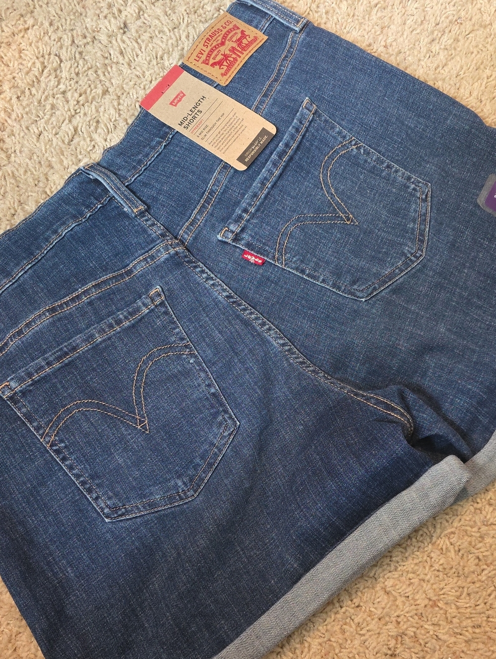 Levi's Dark Blue Cropped Women's Jeans with Rolled Hem Size 33